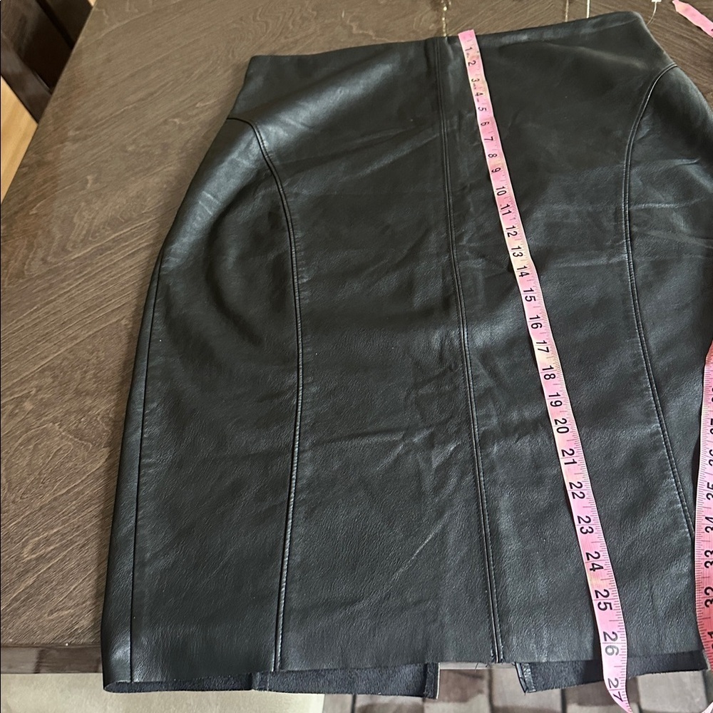 Express Black Faux Leather High-Waist Pencil Skirt - Picture 8 of 9